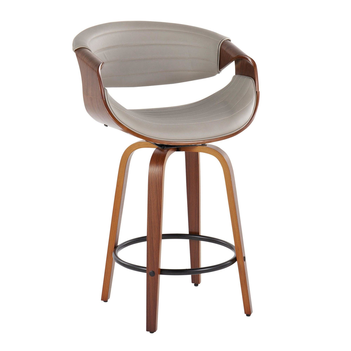 Symphony - 26" Fixed-Height Counter Stool (Set of 2) - Walnut & Black Base