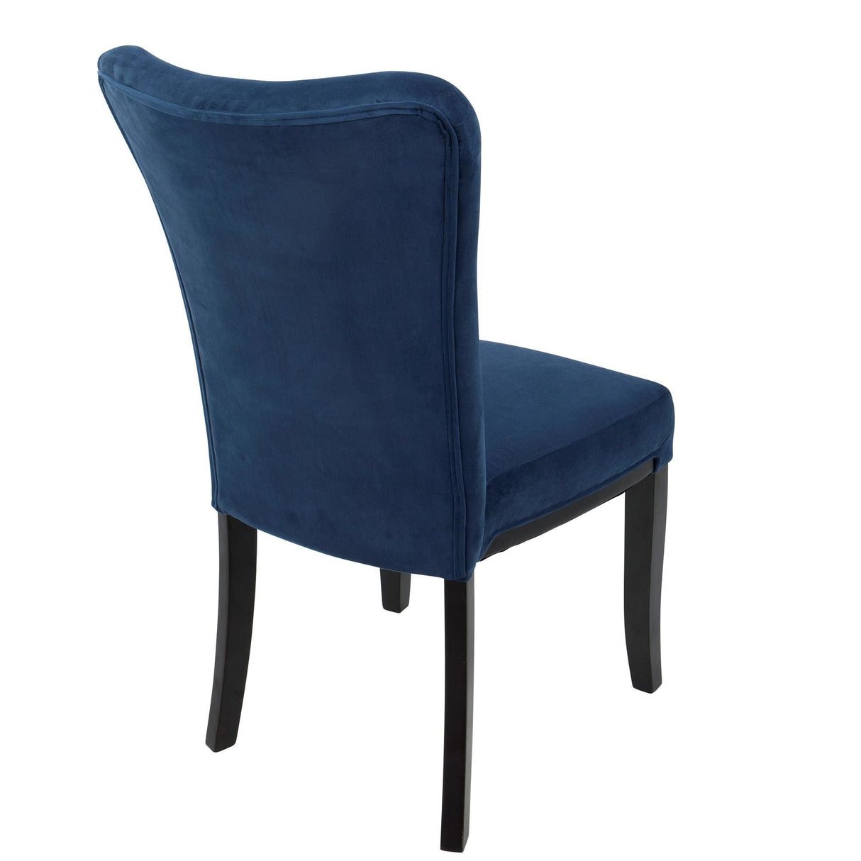 Olivia - Dining Chair (Set of 2) - Espresso Wood, Navy Blue Velvet