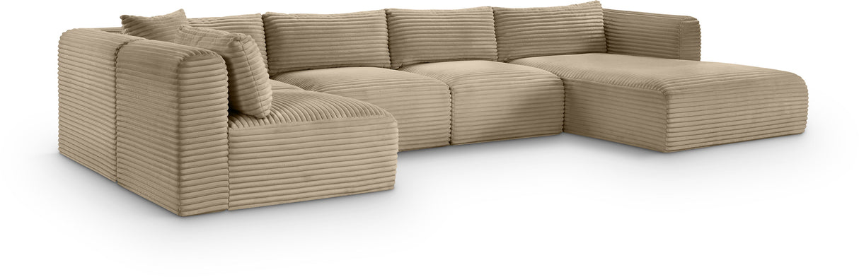 Shaggy - Fabric 5 Piece Modular U-Shaped Sectional