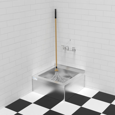 13 in. Commercial Floor Mop Sink with Deep Basin, Bowl size 24"x 24"x 13" MPS-2424133.