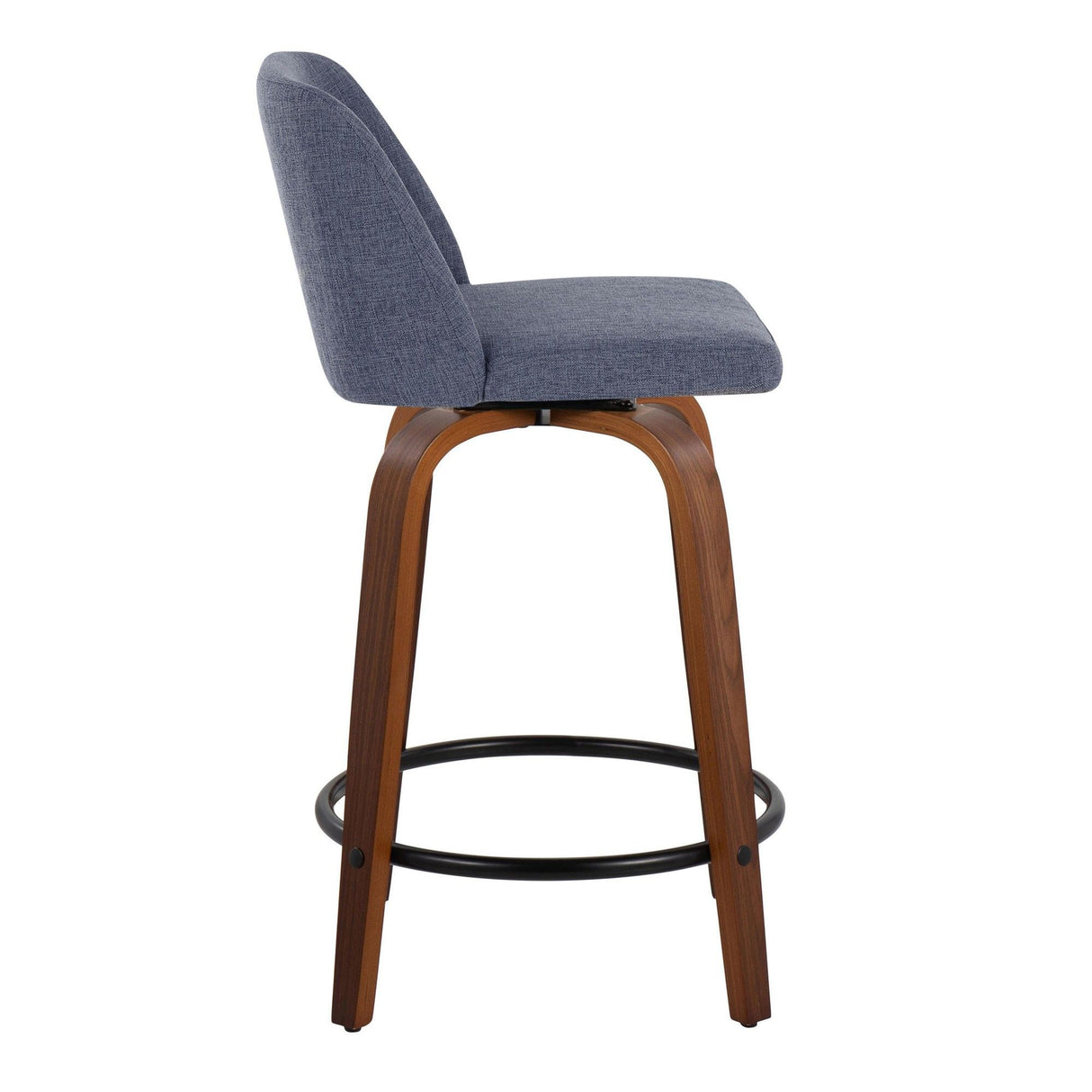 Toriano - 24" Fixed-height Counter Stool (Set of 2) - Walnut And Black Round Footrest