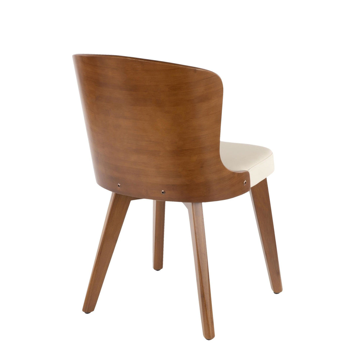 Bocello - Chair - Walnut And Cream Faux Leather