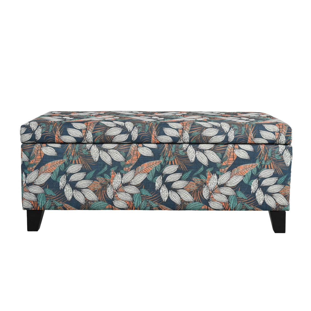 Charming Floral Storage Ottoman With Upholstered Fabric