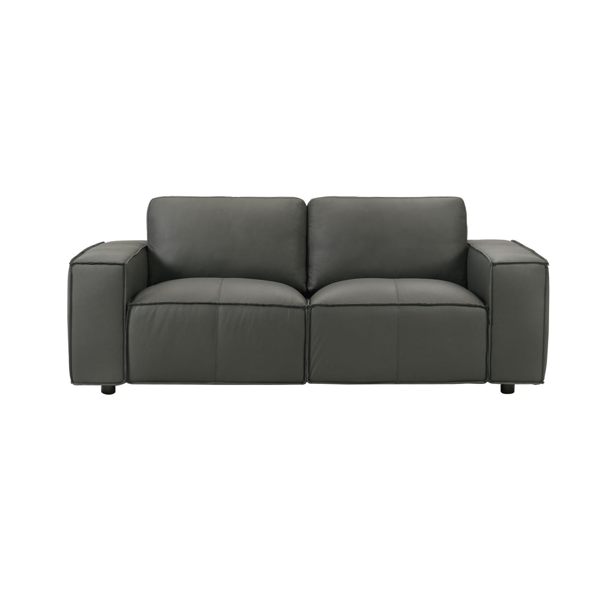 Clayton - Leather Loveseat With Track Arms