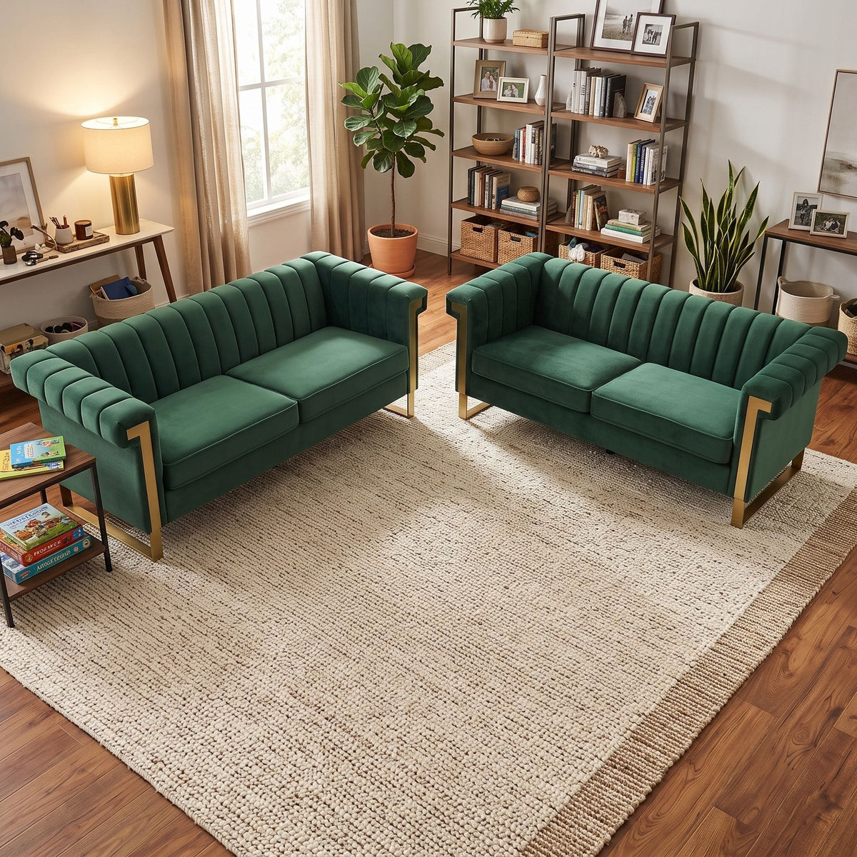 2 Piece Sofa Set With Tufted Back And Deep Seating