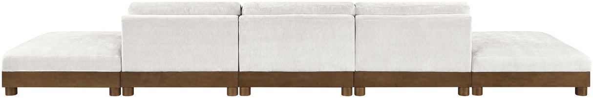Turin - Chenille Fabric Upholstered Modular Sectional - Cream