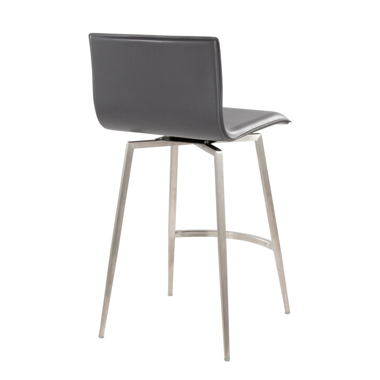 Mason - 26" Upholstered Fixed-Height Counter Stool With Swivel (Set of 2) - Stainless Steel