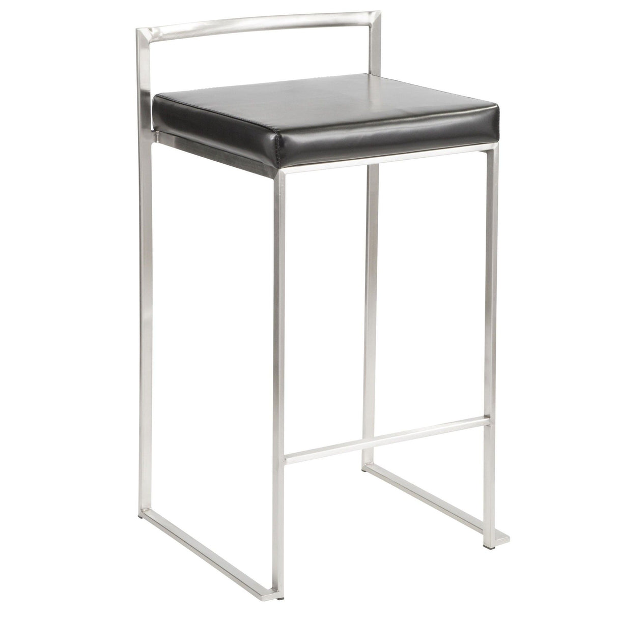 Fuji - Counter Stool Steel With Cushion - Stainless Steel