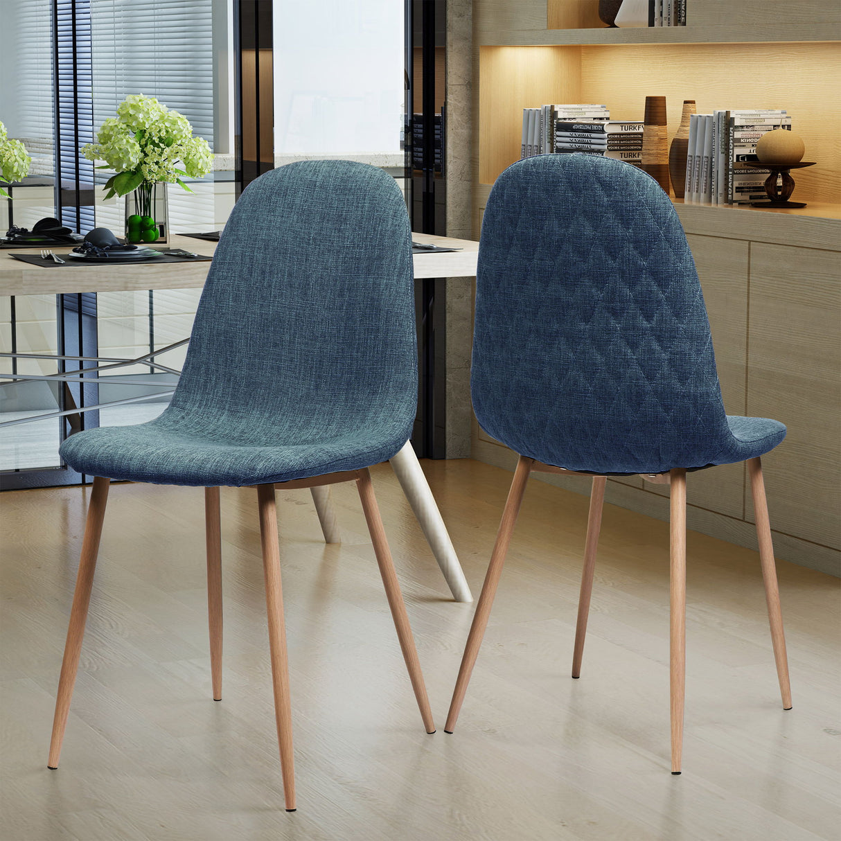 Elegant Dining Chair Set With Fabric