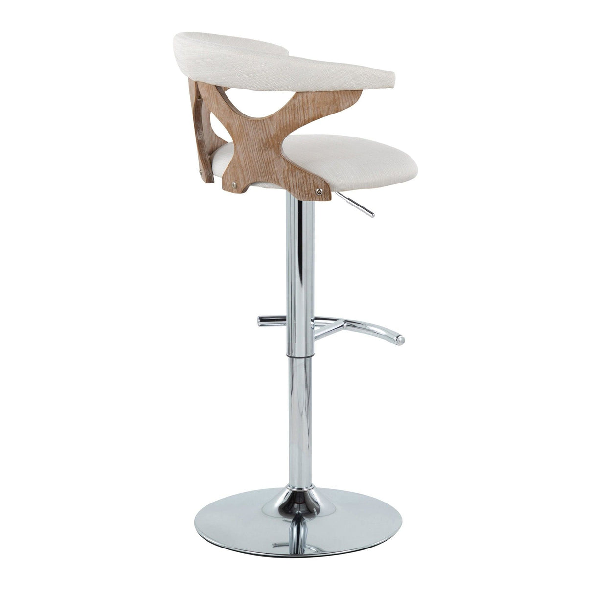 Gardenia - Adjustable Barstool (Set of 2) - Chrome Base & brown Backrest