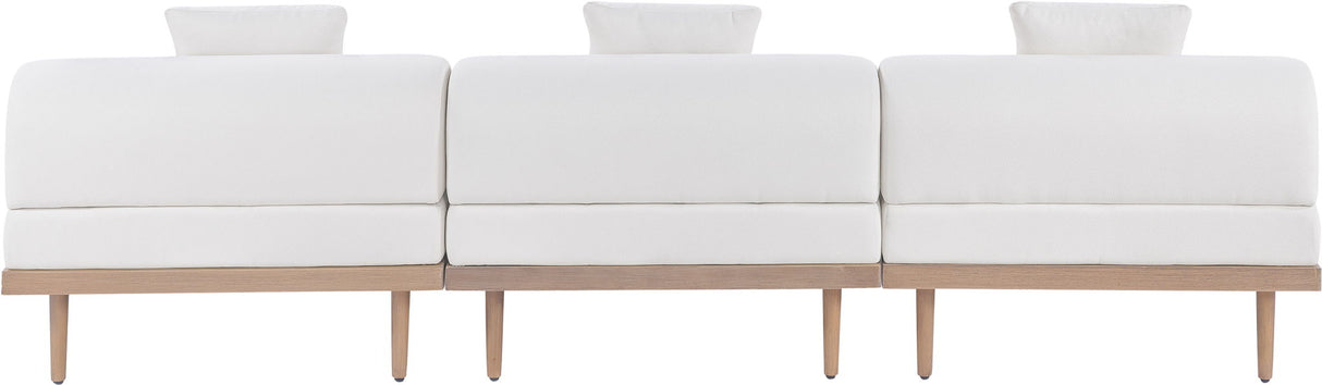 Laguna - 3 Piece Resilient Water Resistant Fabric 106.5" Outdoor Patio Armless Modular Sofa