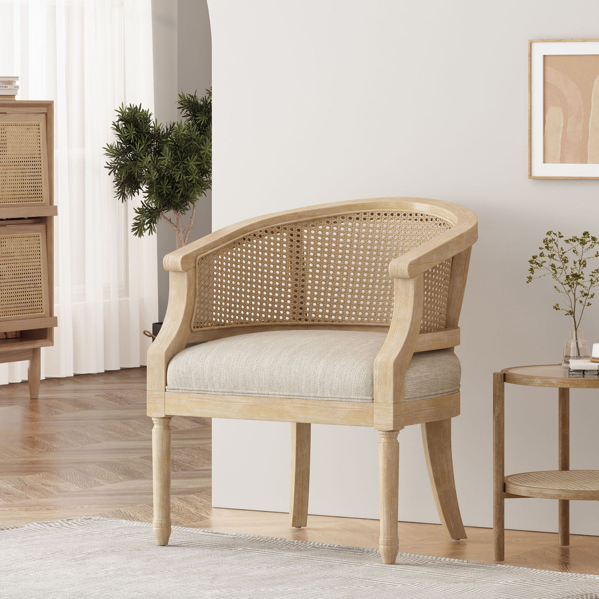 Curved Backrest Accent Chair