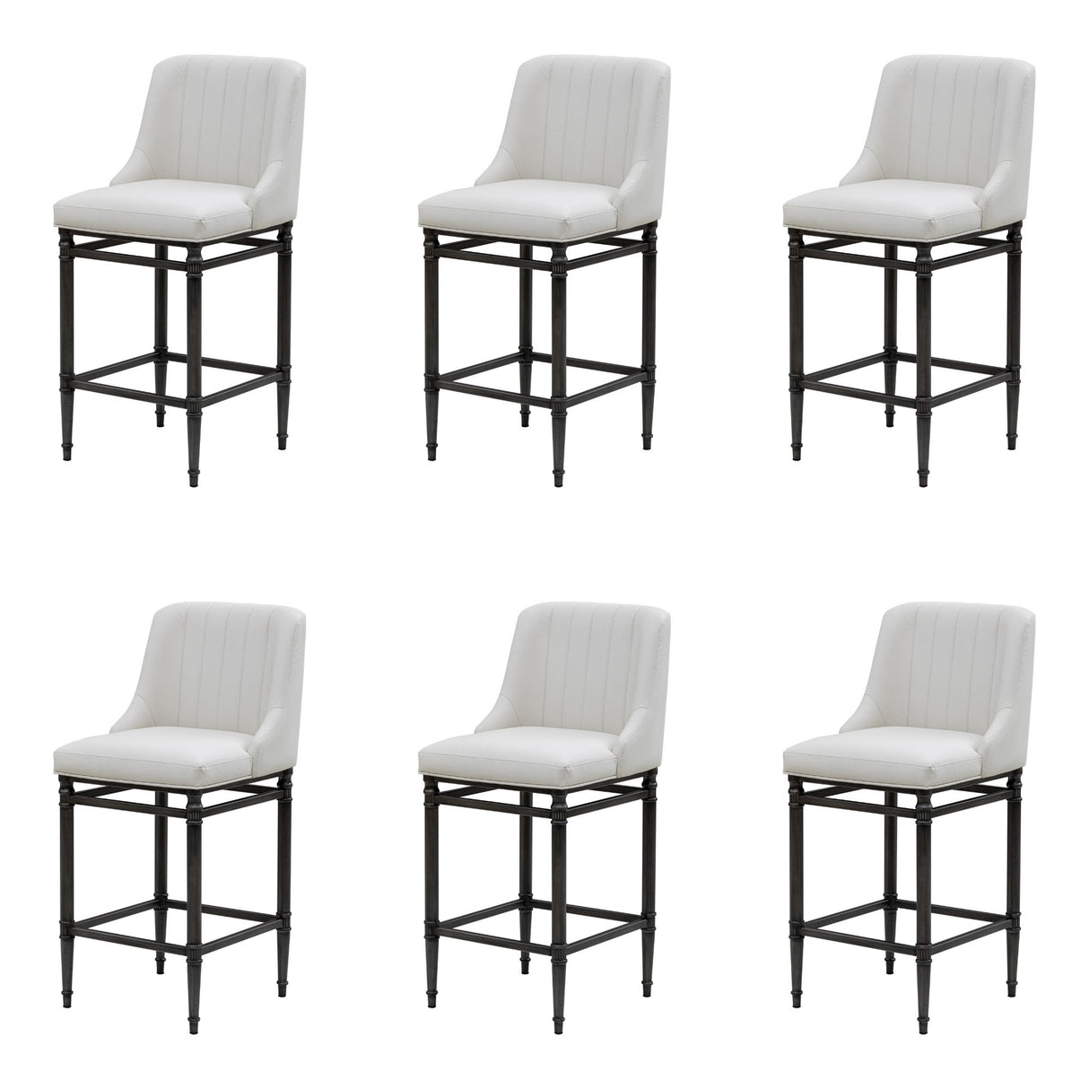 Marvin - Steel Frame Faux Leather Upholstered Bar Height Barstool