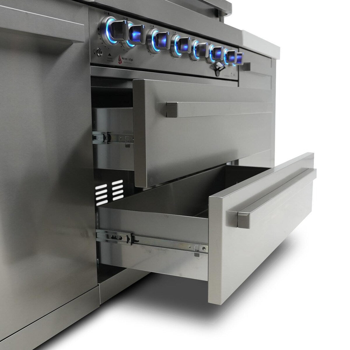 Mont Alpi Deluxe Series 8 Ft Natural Gas Outdoor Kitchen Island w/ Side Burner - MAi805-D