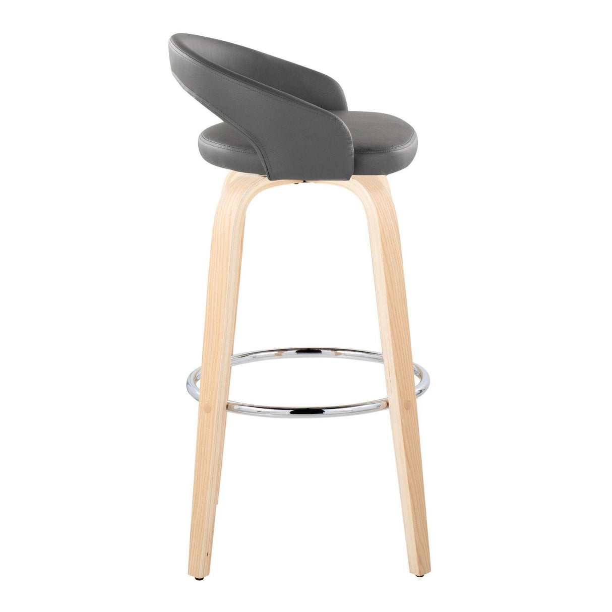 Grotto - 30" Upholstered Fixed-Height Barstool (Set of 2) - Natural Wood