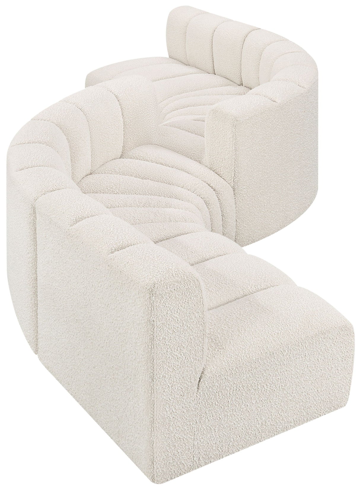 Arc - Boucle Fabric 6 Piece Modular Sofa - Black