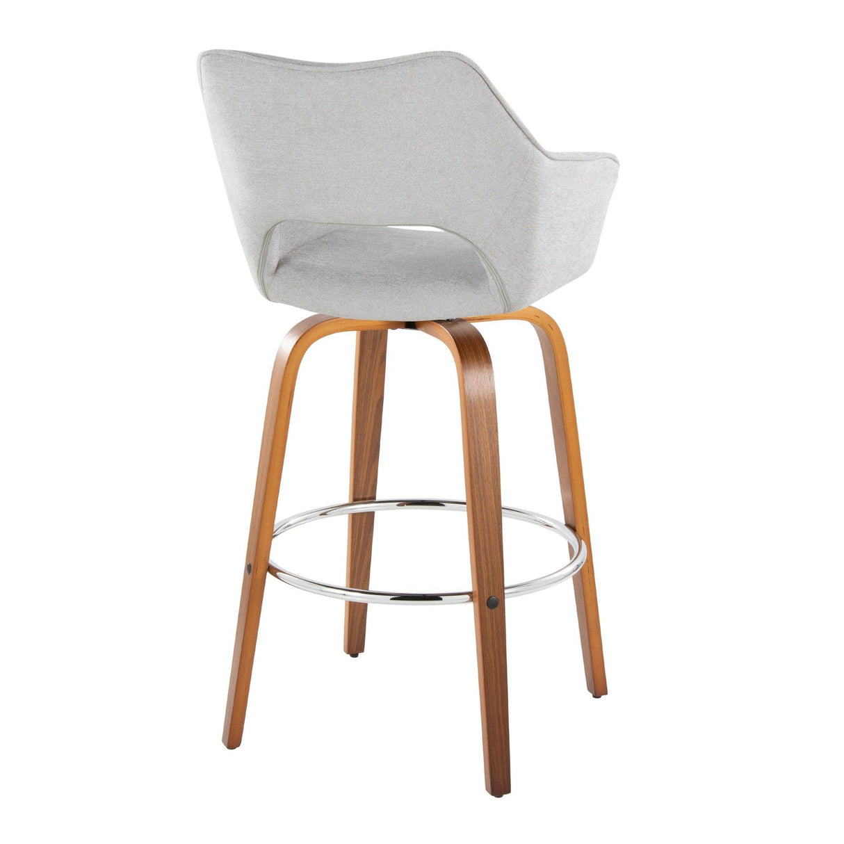Mustang - Fixed-Height XL Barstool (Set of 2) - Walnut Wood