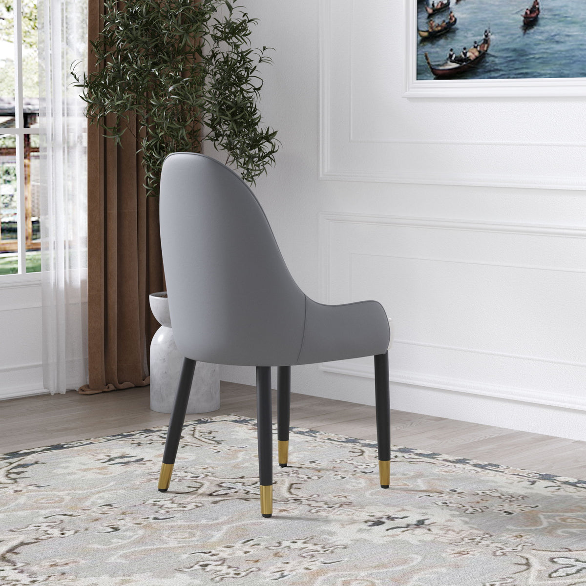 Modern Sponge-Filled Dining Chair, Solid Wood Metal Legs, Suitable For Restaurants, Living Rooms And Rooms (Set of 2)