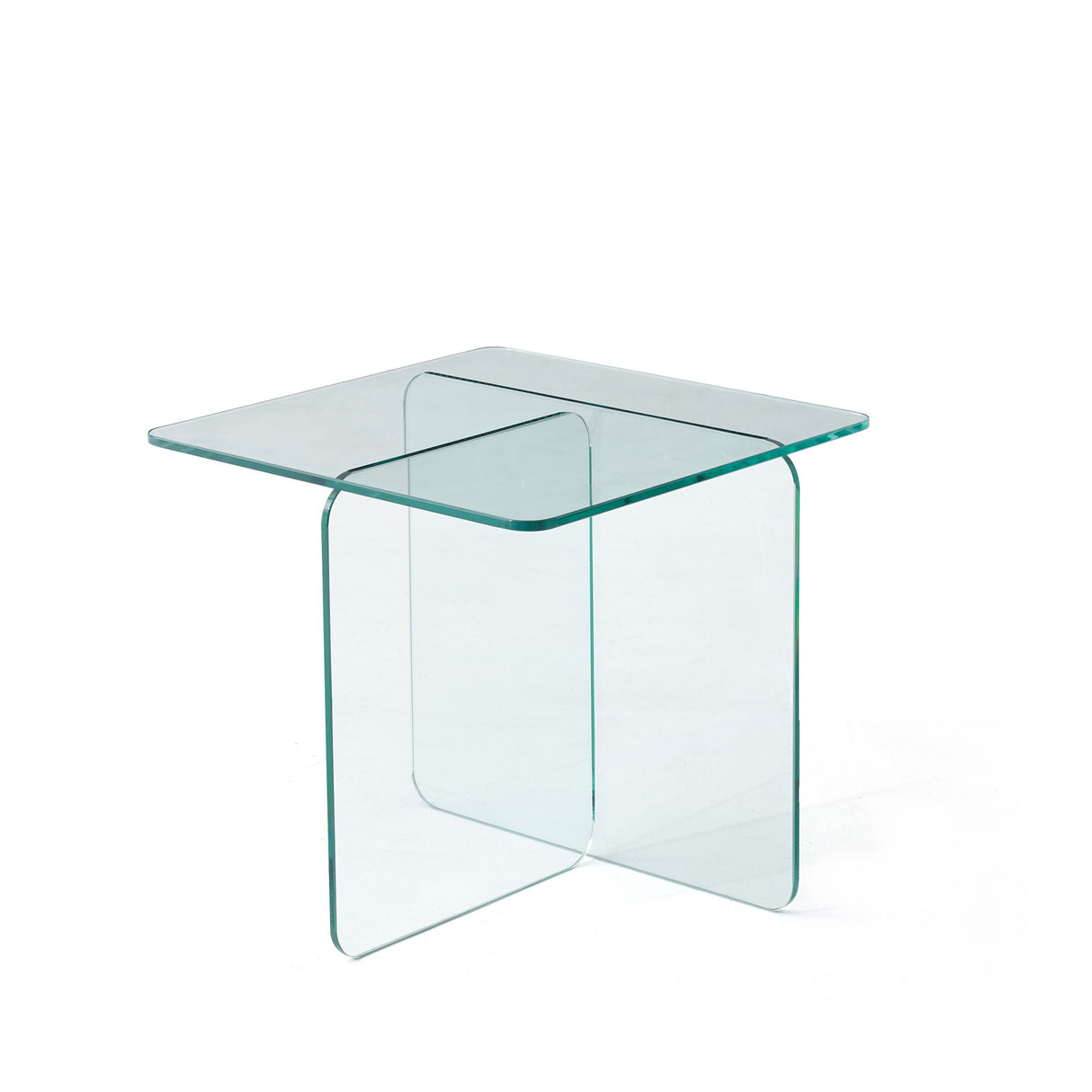 Modern Transparent Tempered Glass Sidetable