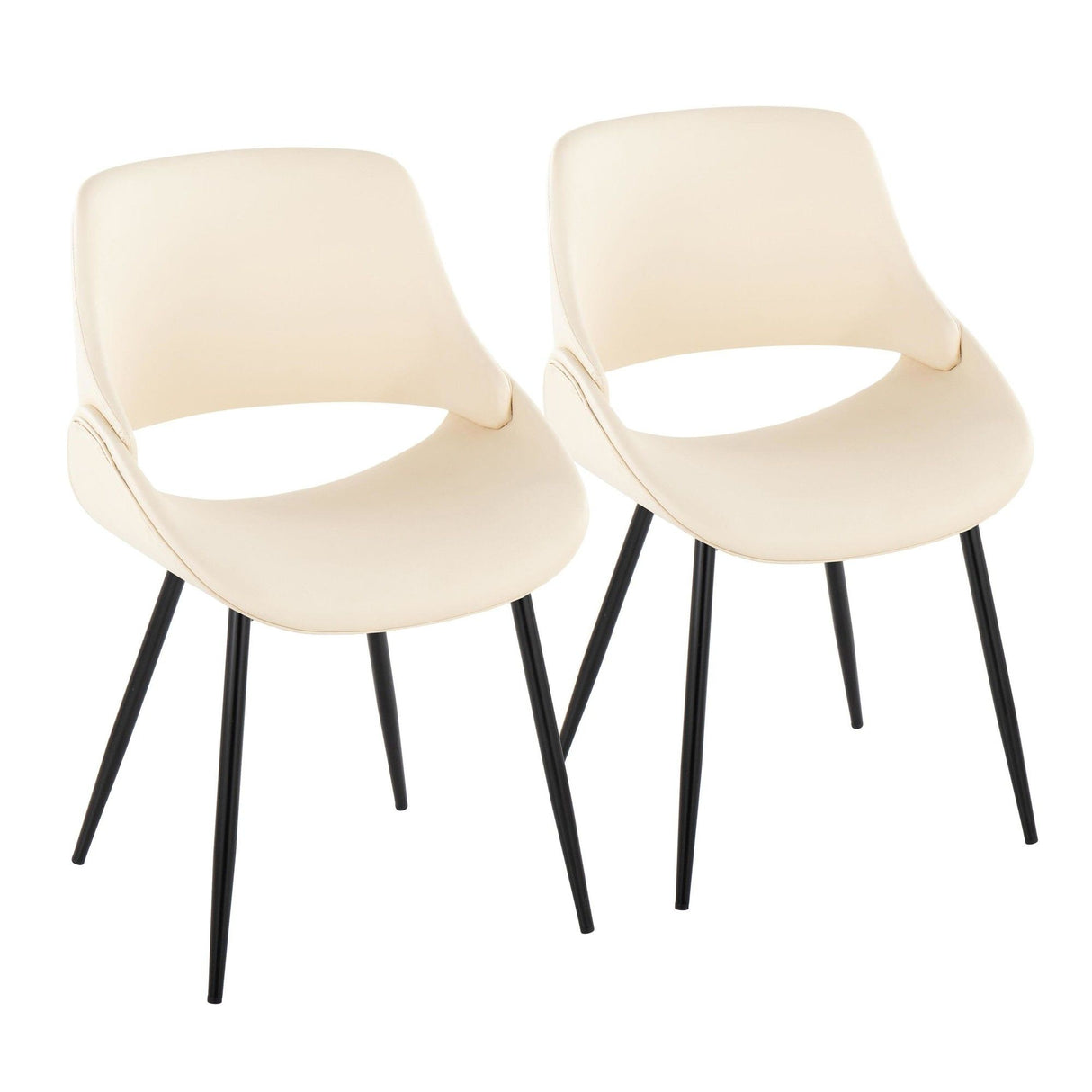 Fabrizzi - Mid-Century Modern Accent / Dining Chair (Set of 2) - Black Metal