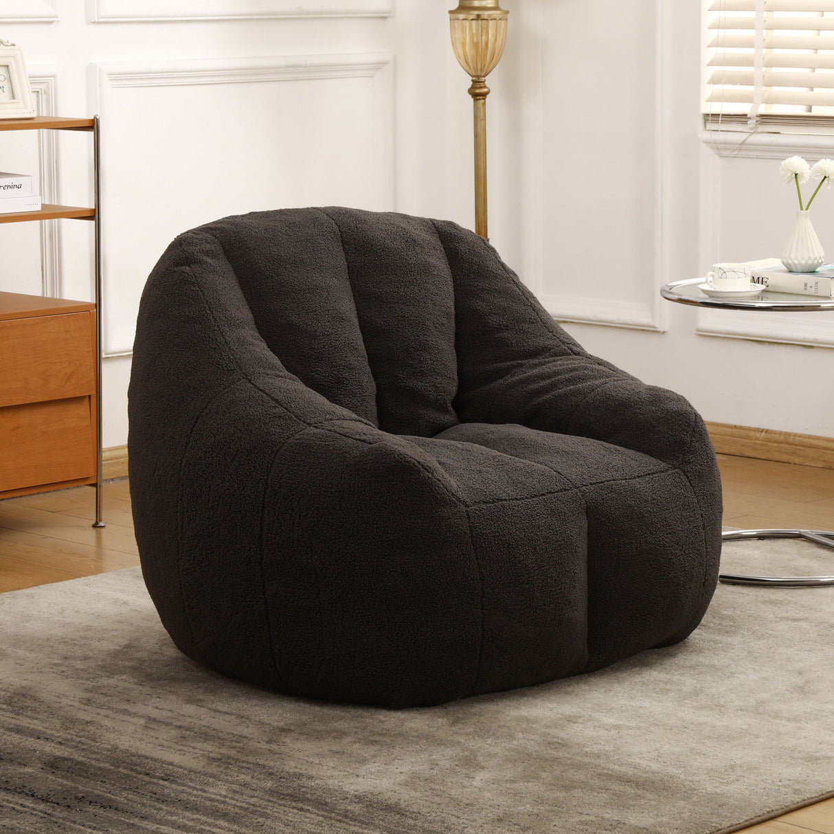 Comfy Bean Bag Chair With Memory Foam Filler, Tufted Soft