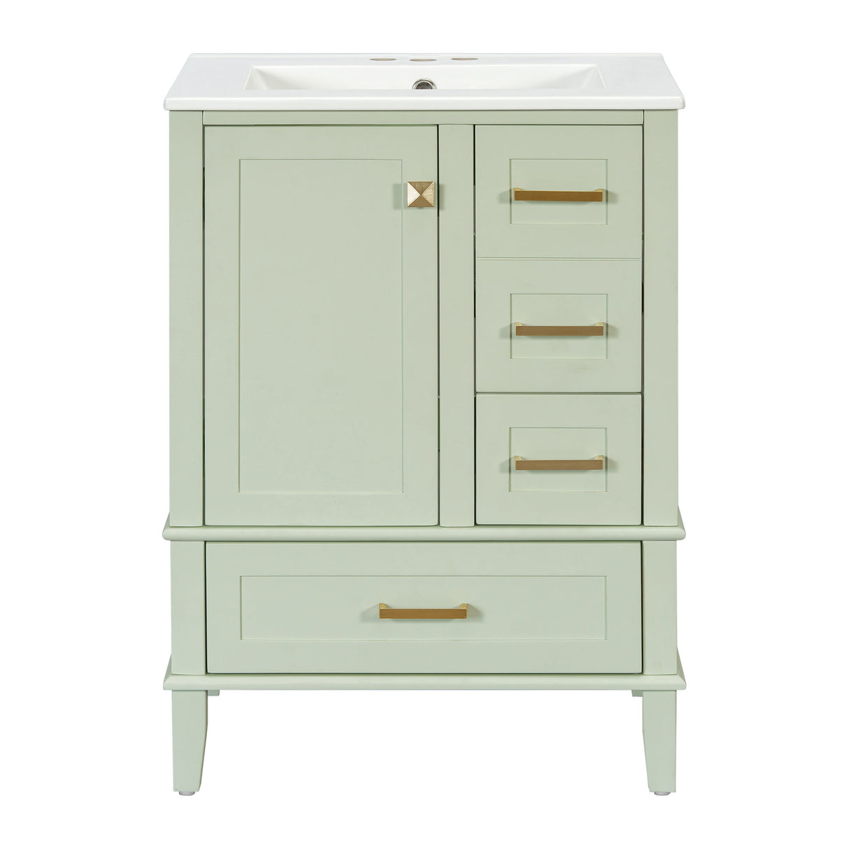 Bathroom Vanity, Modern Bathroom Cabinet With Sink Combo Set, Bathroom Storage Cabinet With A Soft Closing Door And 3 Drawers, Solid Wood Frame