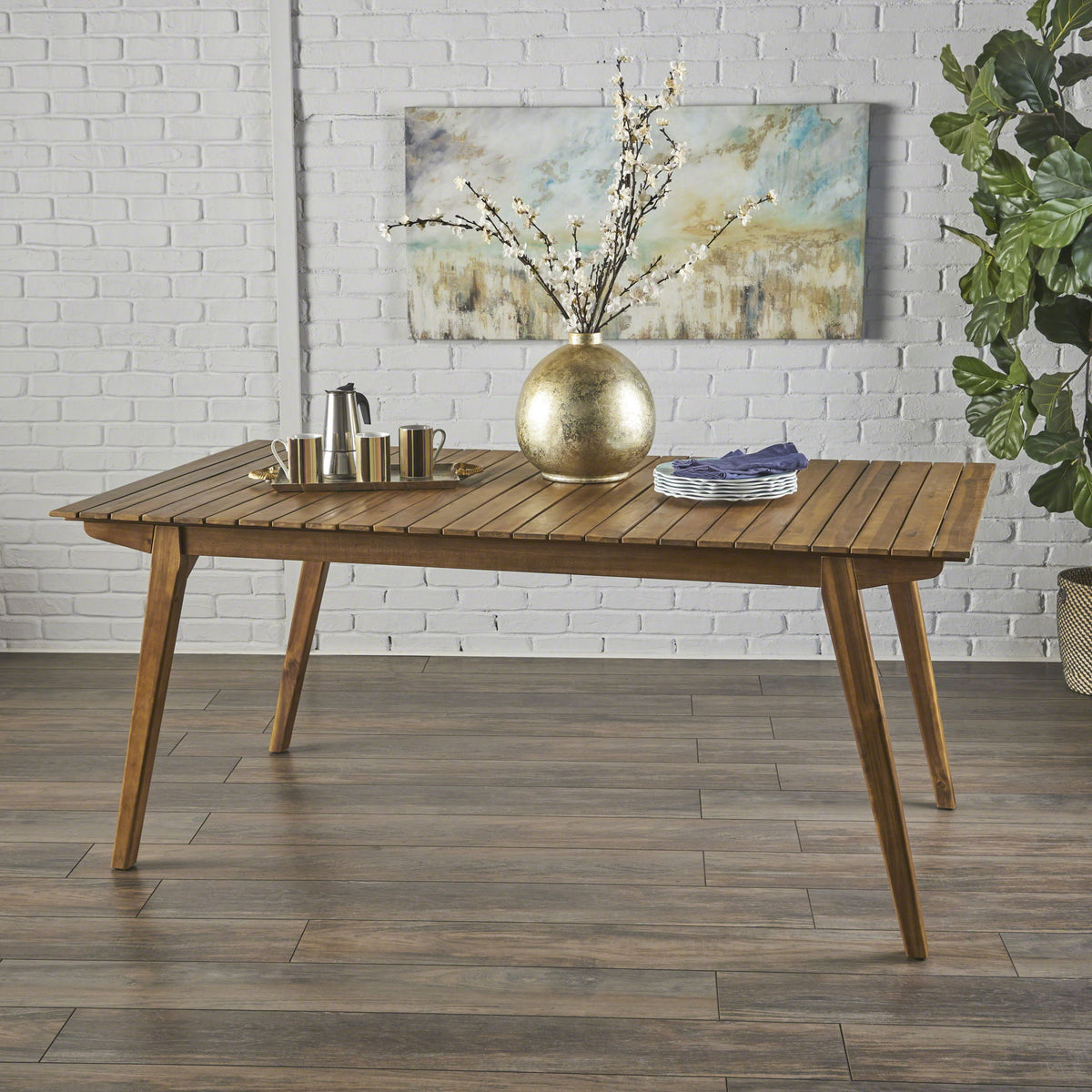 Outdoor Dining Table & Frame - Teak