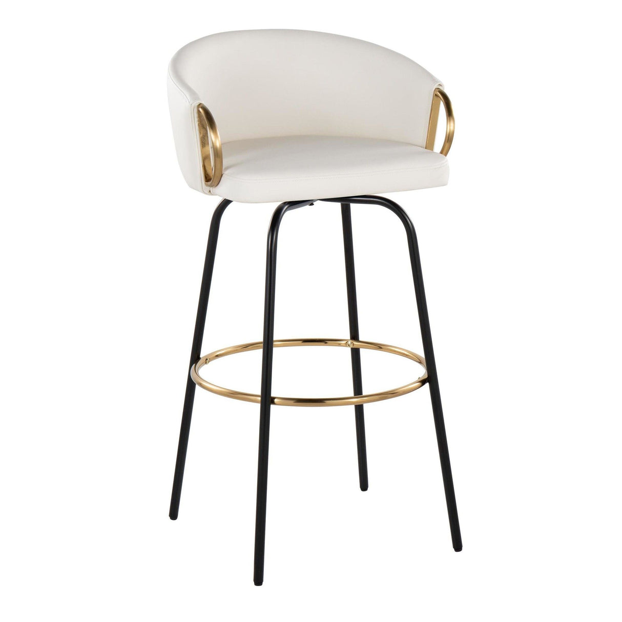 Claire - 30" Fixed-Height Barstool (Set of 2) - Black Base