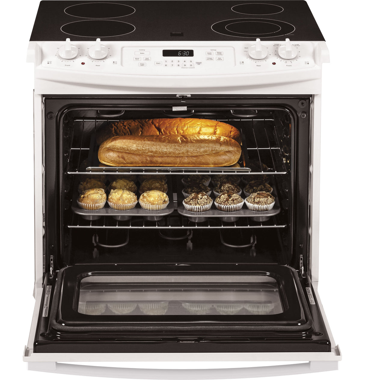 GE JD630DTWW - 30 in. 4.4 cu. ft. Drop-In Electric Range with Smoothtop Burners - White