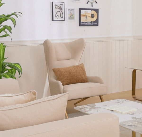 HD-3181 - Chair - Beige / Gold