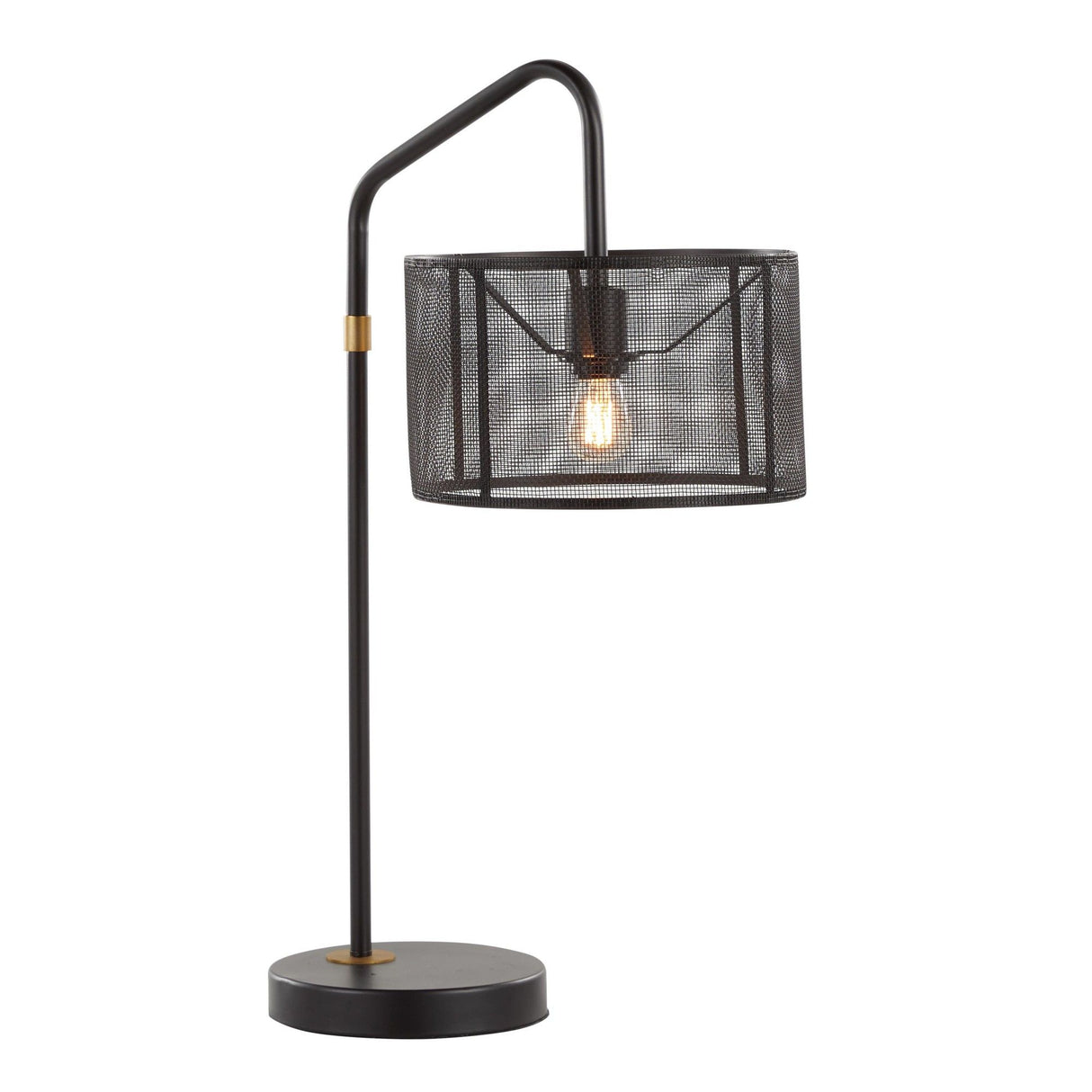 Mod Mesh - 27" Metal Task Lamp With Built-in USB Port (Set of 2) - Oil Bronze And Painted Gold Metal From Grandview Gallery