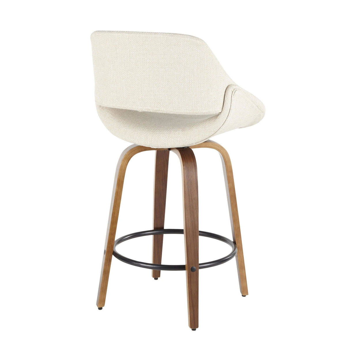 Fabrizzi - Counter Stool - Walnut Round Base (Set of 2)