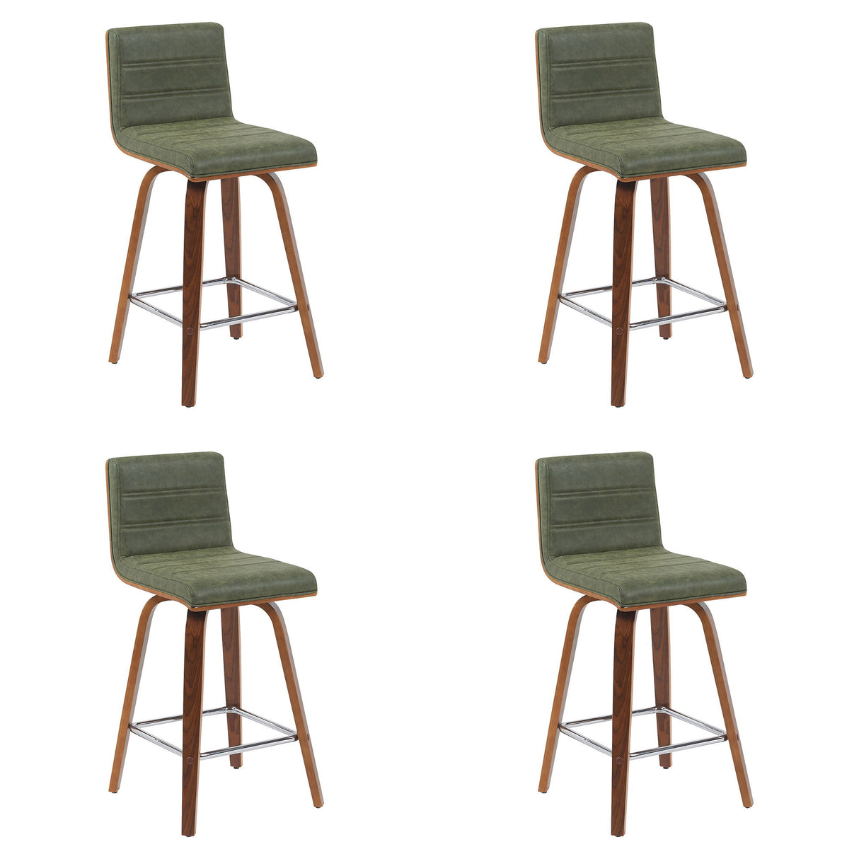 Vienna - Modern Counter Height Swivel Bar Stool - Walnut Finished Wood Frame