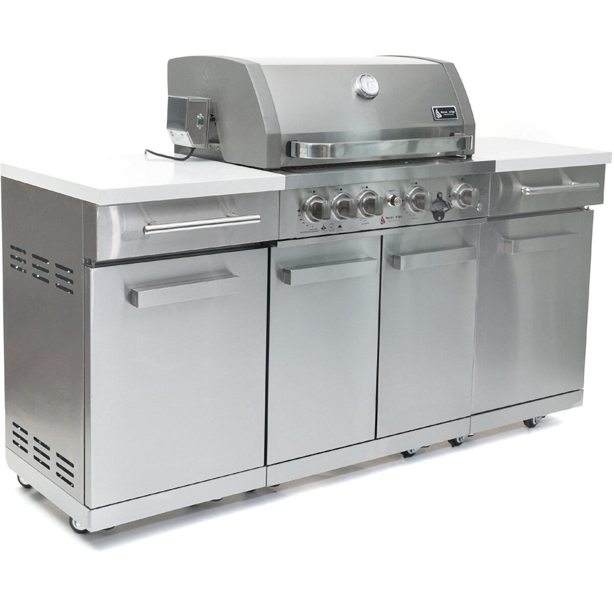 Mont Alpi Compact Series 6 Ft Natural Gas Outdoor Kitchen Island in Stainless Steel - MA-957RS