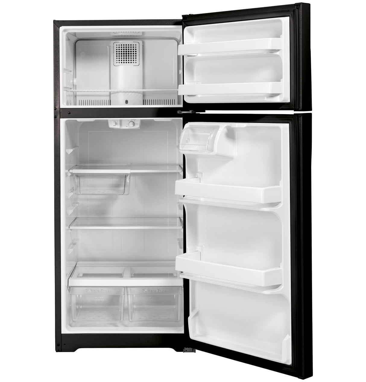 GE GTE17GTNRBB - 28 in. 16.6 cu. ft. Energy Star Top Freezer Refrigerator - Black