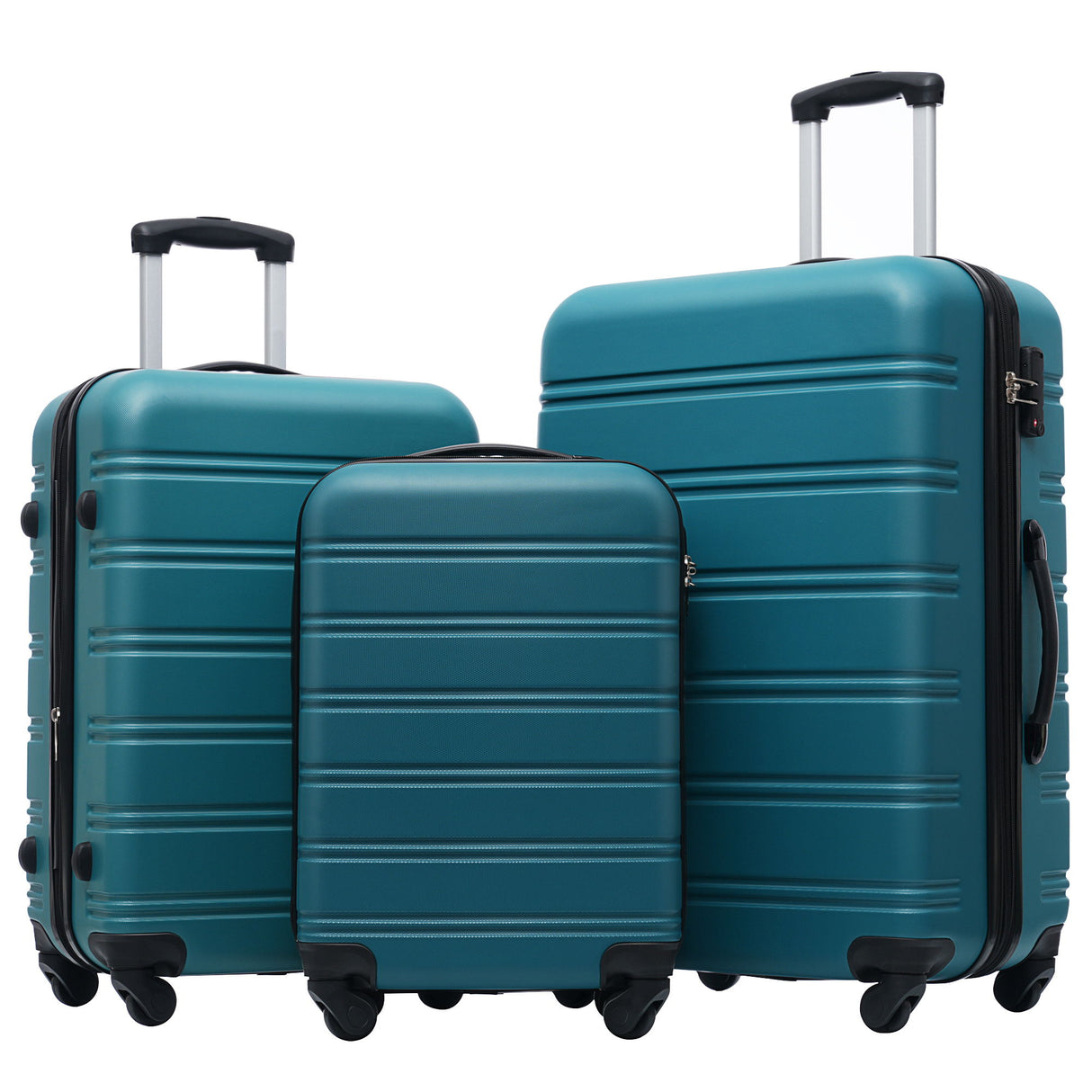 3 Piece Luggage Set Hardside Spinner Suitcase With TSA Lock