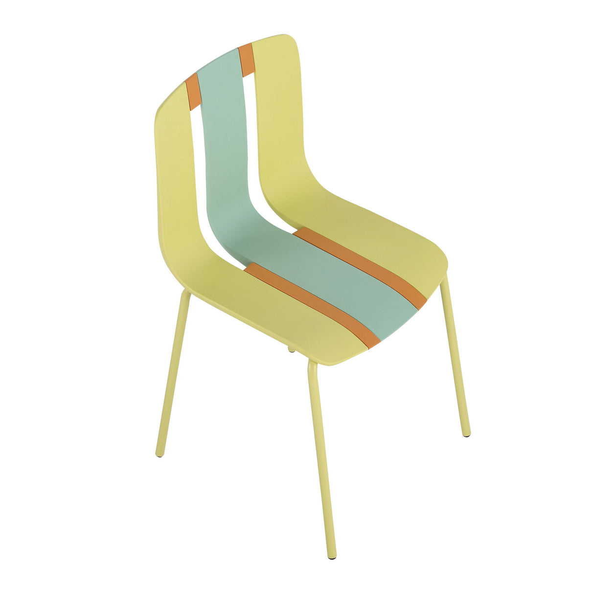 Modern Striped Blocking Single Chairs, Waterproof And Fade Resistant (Set of 4)