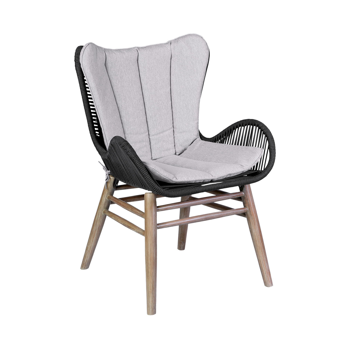 Kylie And Mateo - 5 Piece Outdoor Patio Dining Set And Cushions - Light Eucalyptus / Charcoal
