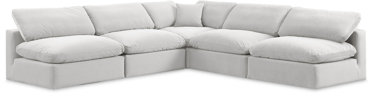 Comfy - 5 Piece Velvet Modular Corner Armless Sectional