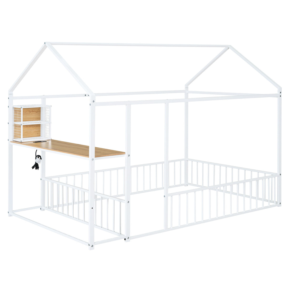 House Frame With Desk, Shelves, Power Outlets And USB Ports