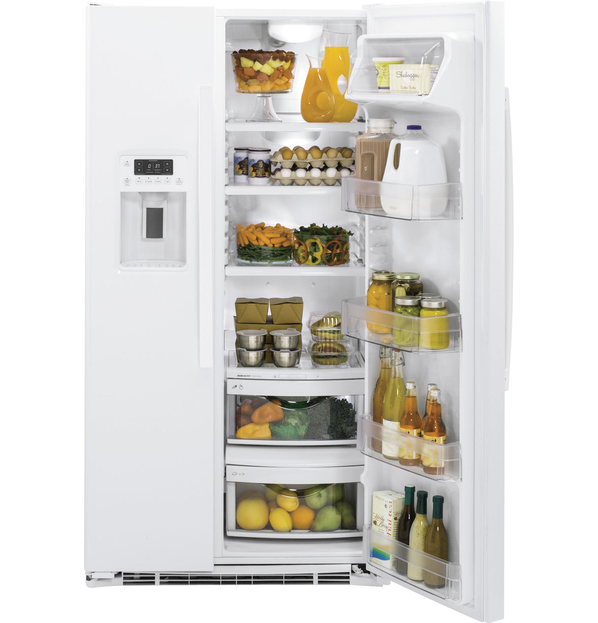 GE GZS22DGJWW - 36 in. 21.9 cu. ft. Counter Depth Side by Side Refrigerator with Ice & Water Dispenser - White