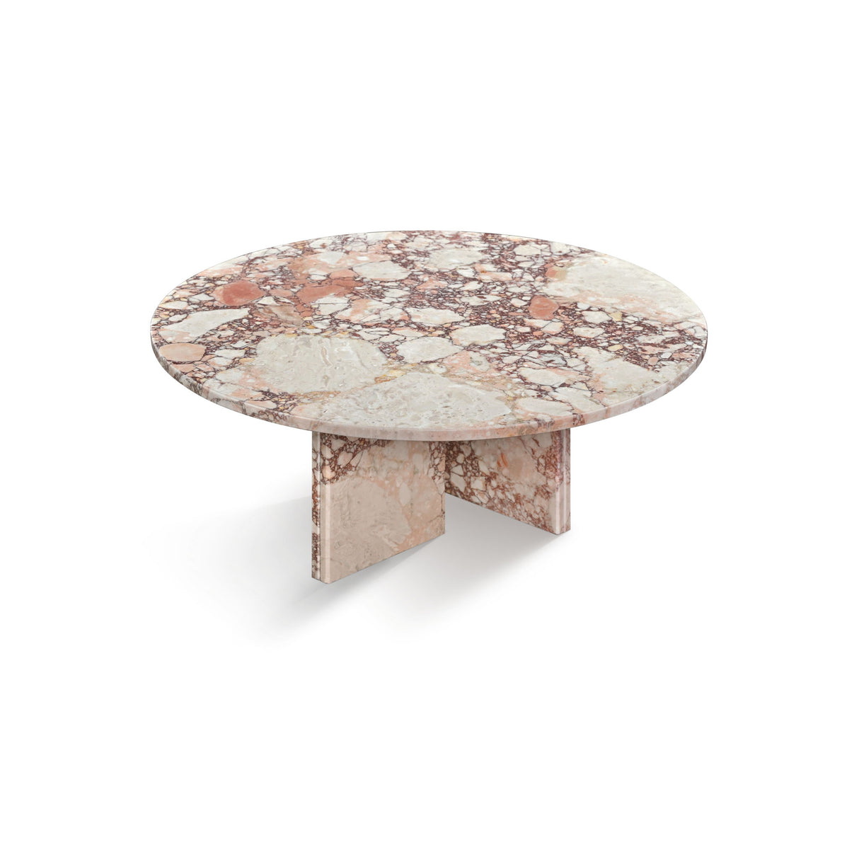 Diamond - Marble Coffee Table With Polished Surface For Living Room - Pink