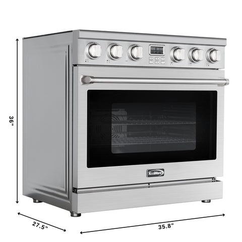 36 in. Professional Electric Range with 16600W of Power, 240V in Stainless-Steel (KM-EPR-36AP-SS)