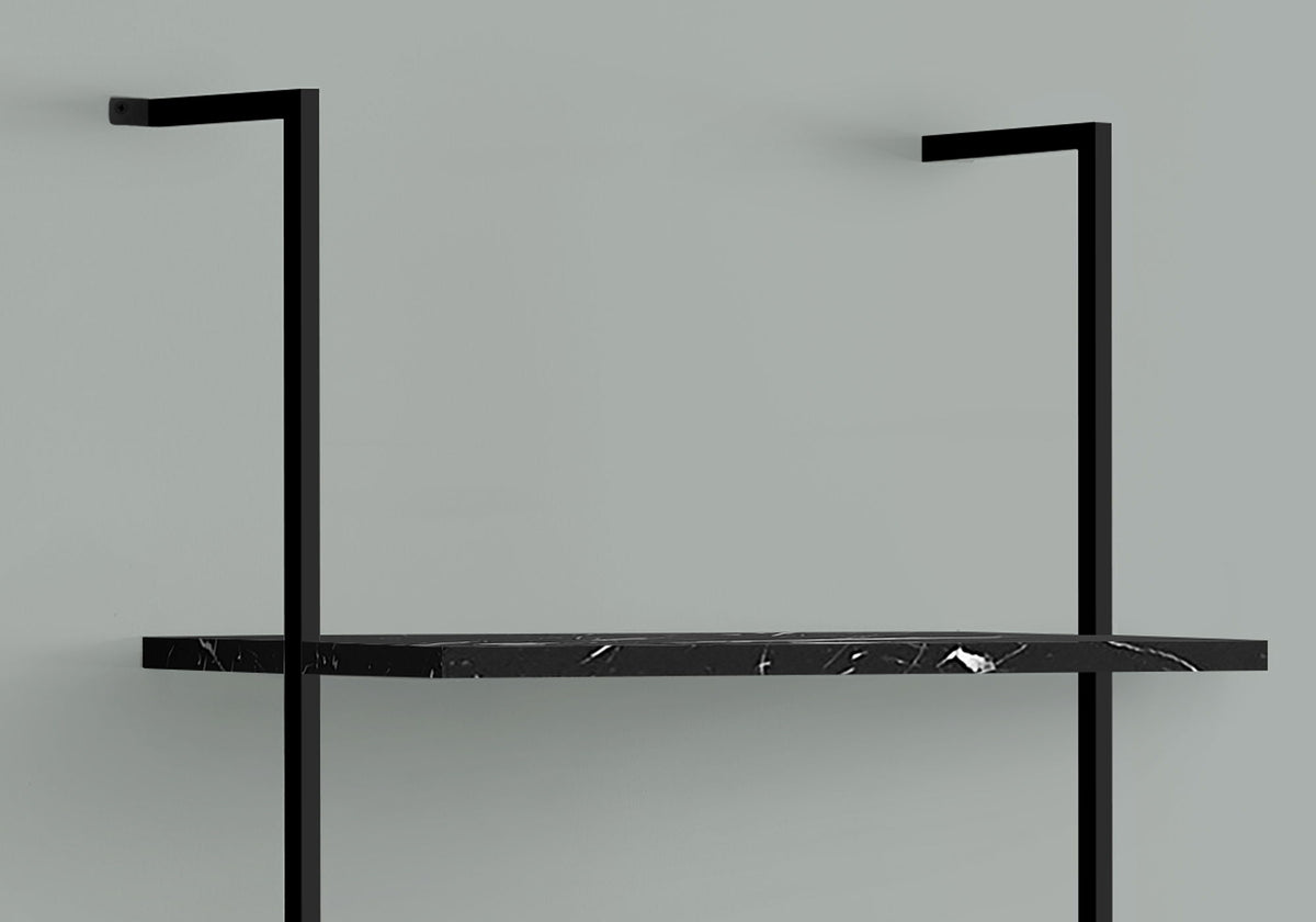 Bookshelf, Bookcase, Etagere, Ladder, 5 Tier, For Office, Marble Look Contemporary & Modern