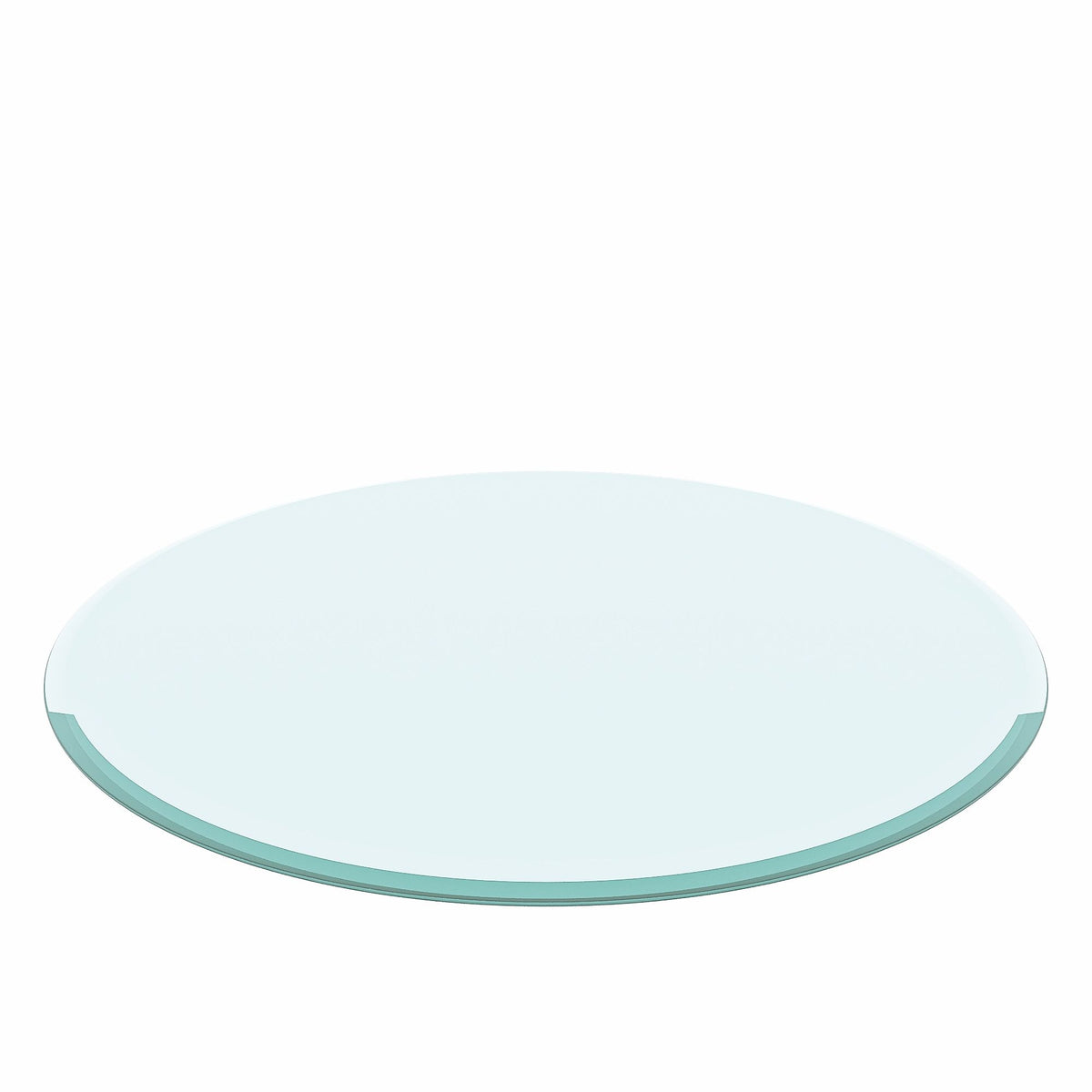 30" Round Tempered Glass Table Top Clear Glass 2 / 5" Thick Beveled Polished Edge - Transparent