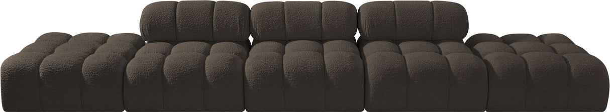 Ames - 5 Piece Boucle Upholstered Modular Sofa With 2 Armless Seats