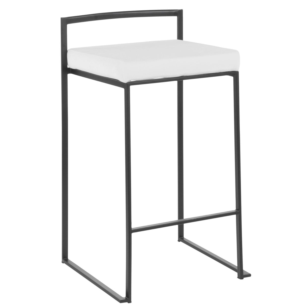 Fuji - Stackable Counter Stool With Cushion - Black Metal