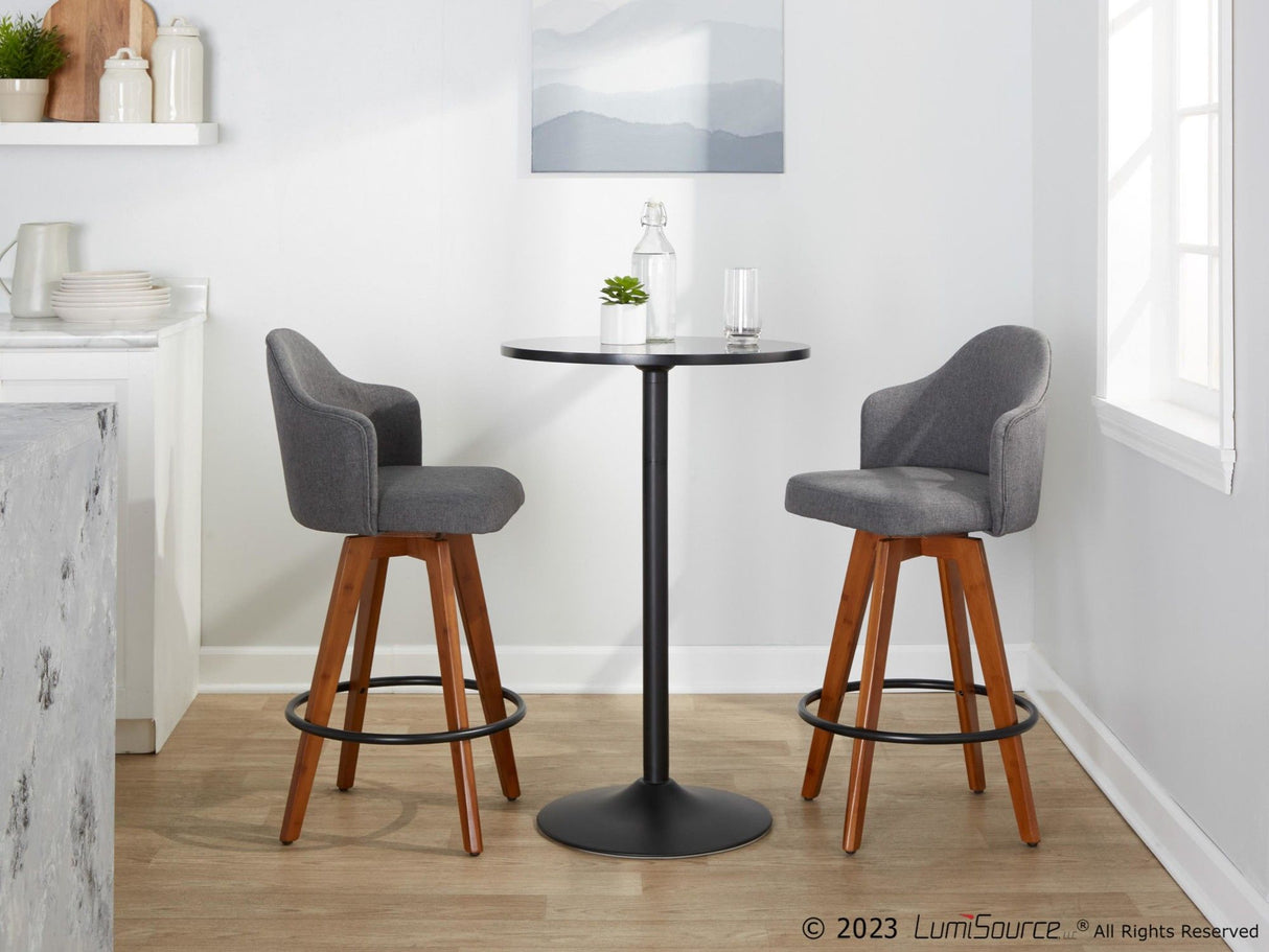 Ahoy - Contemporary Fixed-Height Counter Stool With Walnut Bamboo Frame (Set of 2)
