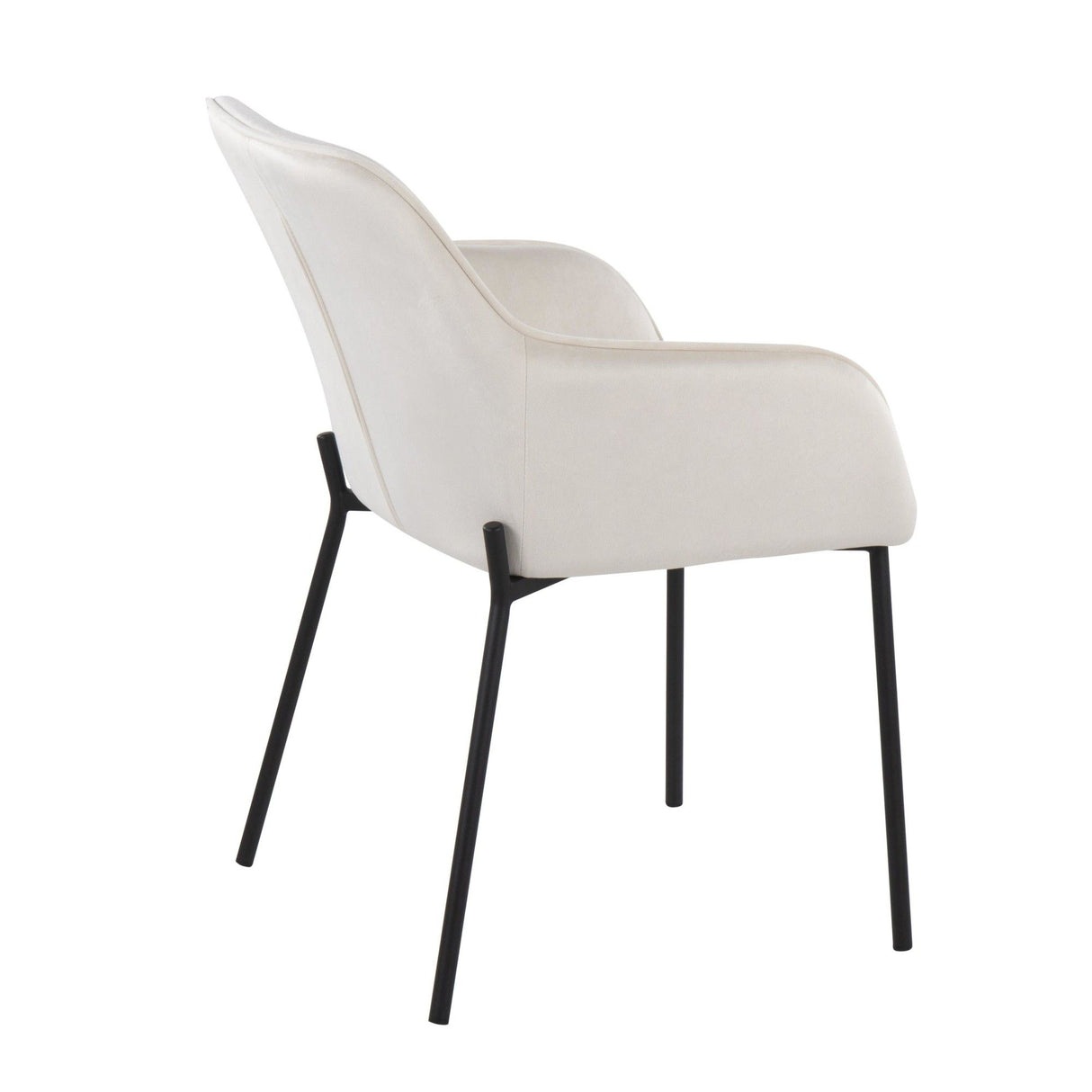 Daniella - Dining Chair (Set of 2) - Black Steel And Cream Velvet