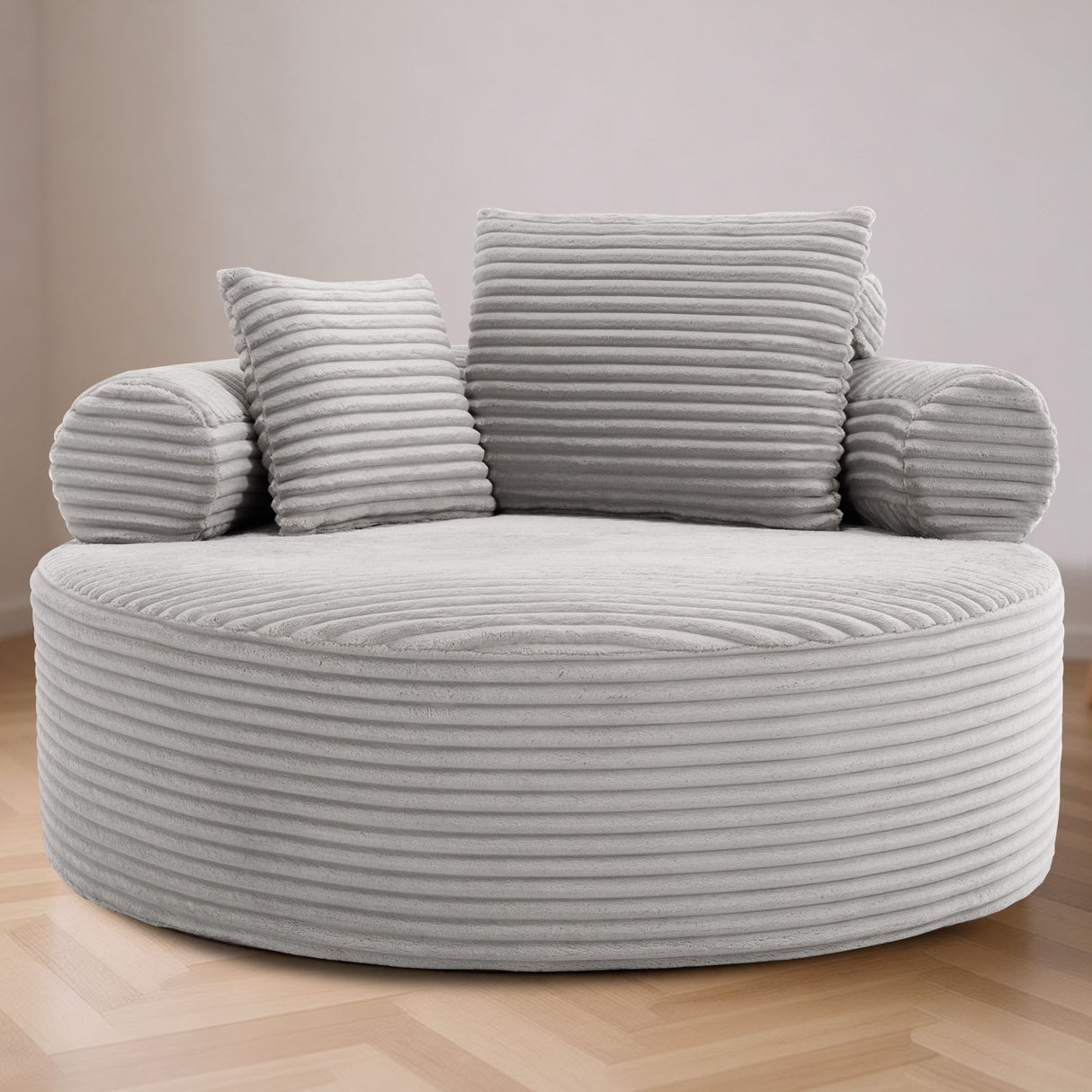 Round Sofa Bed With 3 Pillows For Living Room